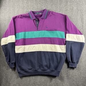 Vintage Knights Of Round Table Rugby polo Large Men’s Color Block 90’s Preppy